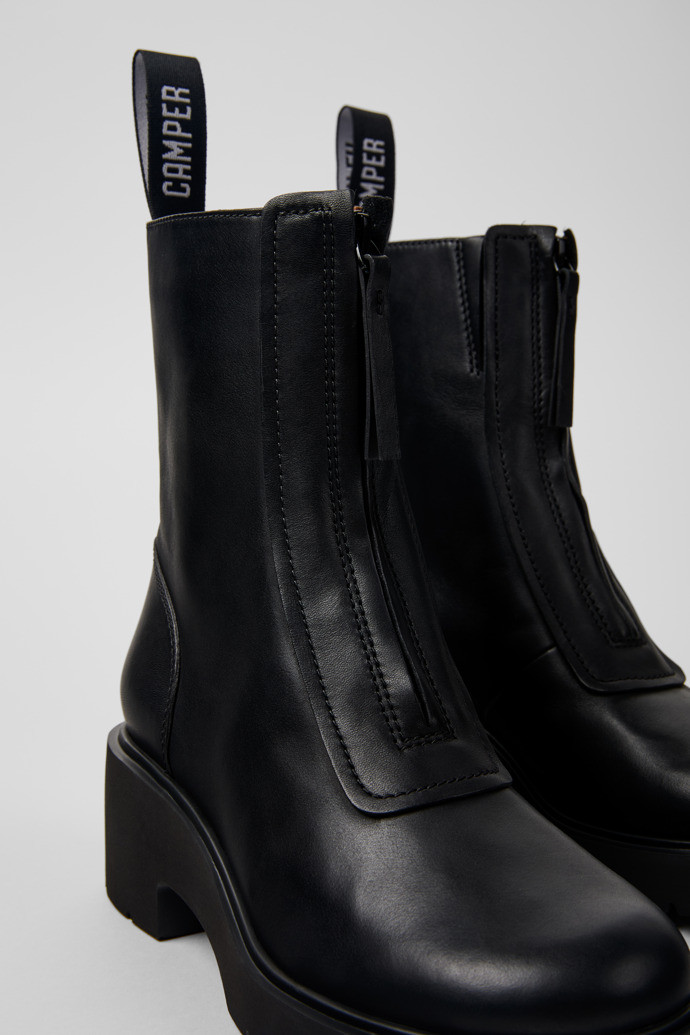 Black leather zip boots for women | CAMPER US, CA, AU, LATAM