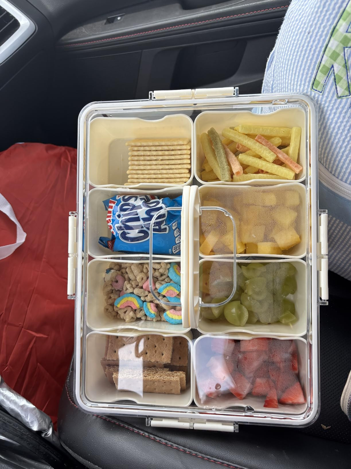 Snackle Box Container, Dishwasher Safety - Divided Serving Tray with Lid and Handle, Charcuterie ... | Amazon (US)