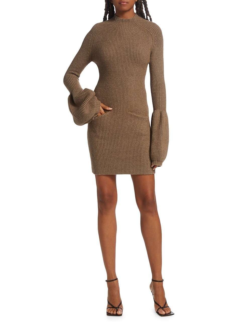 Alexander Wang Rib-Knit Fluted-Sleeve Sweater Dress | Saks Fifth Avenue