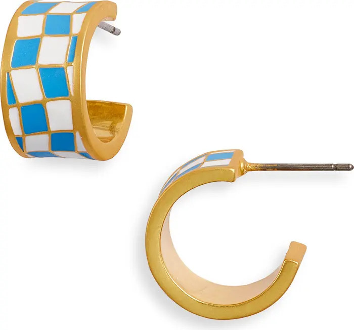 Madewell Checker Huggie Hoop Earrings | Nordstrom | Nordstrom