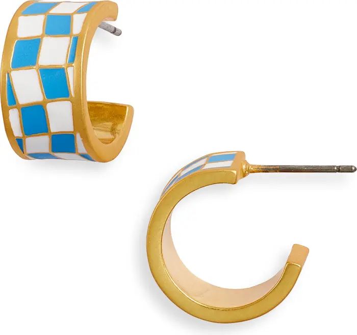 Madewell Checker Huggie Hoop Earrings | Nordstrom | Nordstrom