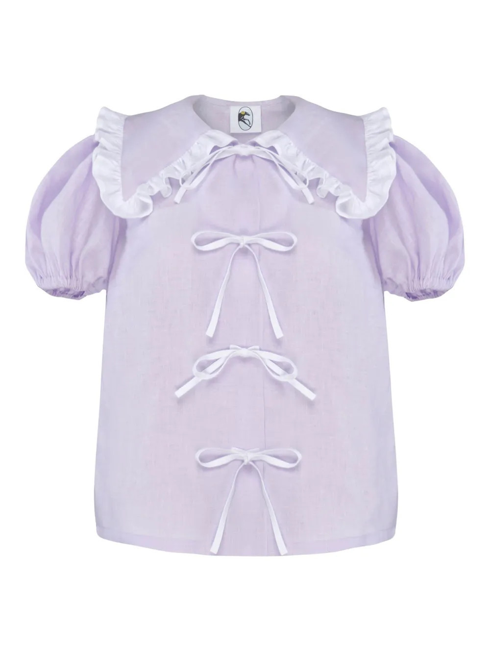 Sleeper puff-sleeves linen pyjama top - Purple | Farfetch Global