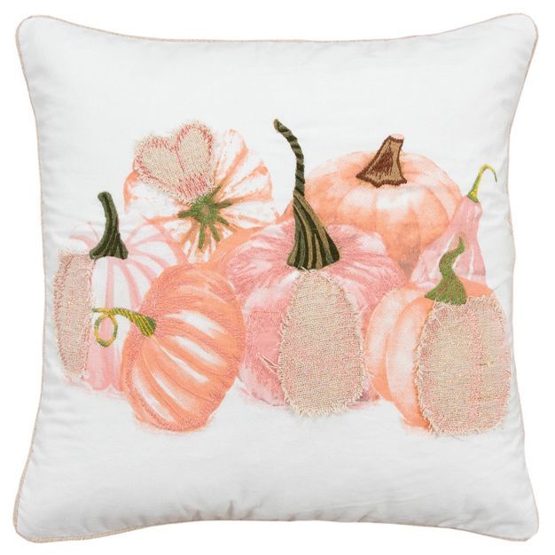 20"x20" Oversize Pumpkins Square Throw Pillow Light Pink - Rizzy Home | Target