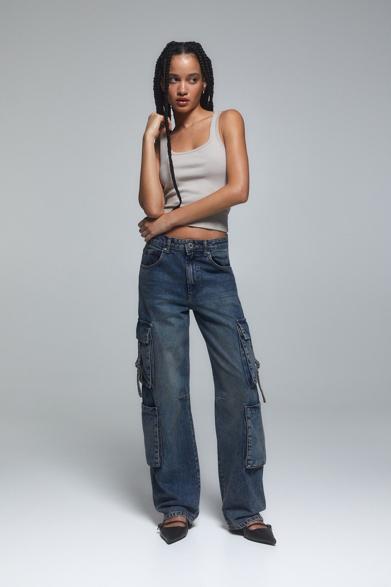 Cargo jeans with multiple pockets | PULL and BEAR UK