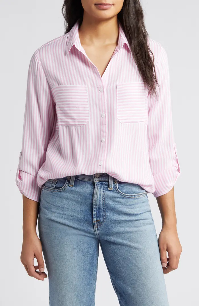 Kaia Stripe Long Sleeve Button-Up Shirt | Nordstrom