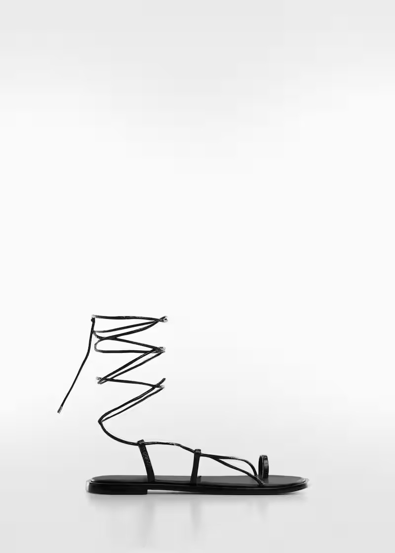 Leather straps sandals -  Women | Mango USA | MANGO (US)