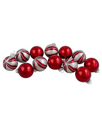 Northlight 12 Count 2-Finish Swirl Glass Christmas Ball Ornaments - Macy's | Macy's
