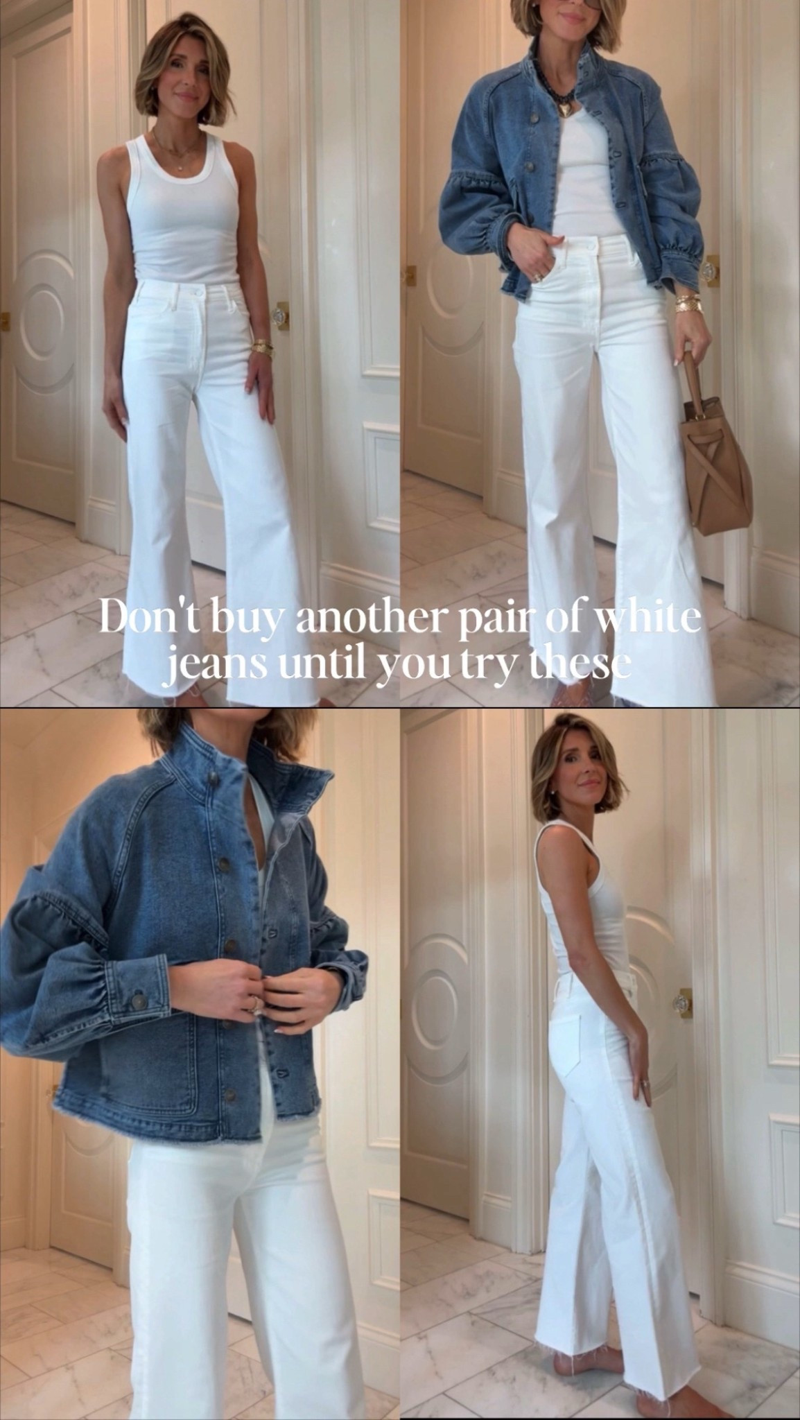 One of my favorite pairs of Mother jeans in a white wash for spring or summer. The fit is perfection. I'm 5'7 and wearing my true size 25 these fit true to size.

#LTKootd