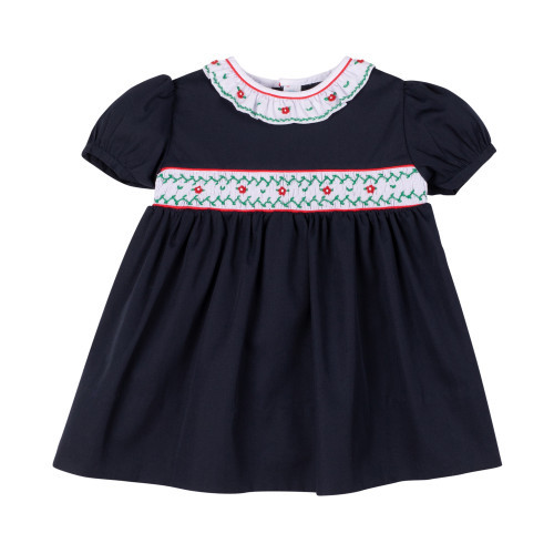 Navy Smocked Holiday Dress | Feltman Brothers