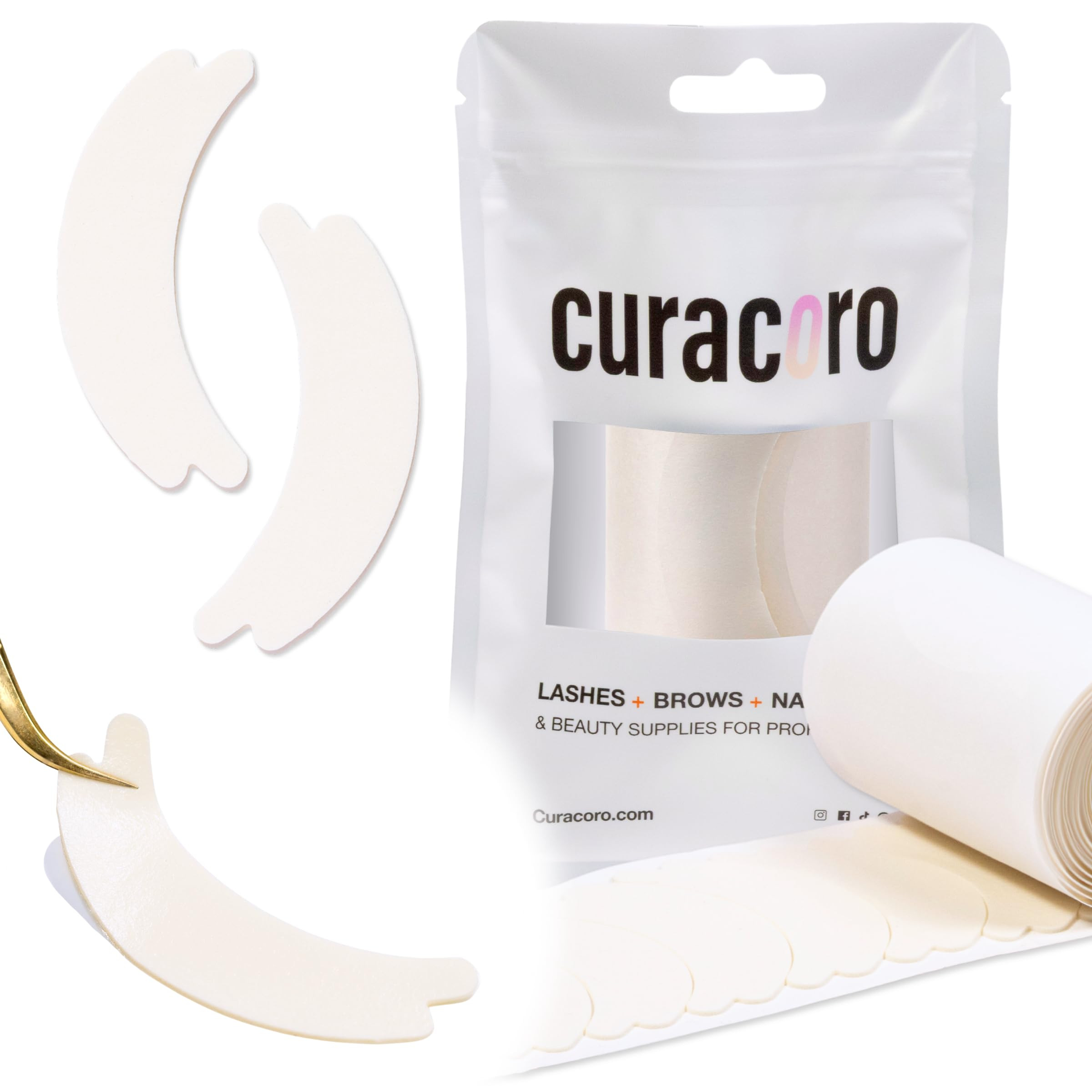 Curacoro Double Foam Eye Pads For Lash Extension, Hypoallergenic Eye Pads Lash Extension Supplies... | Amazon (US)
