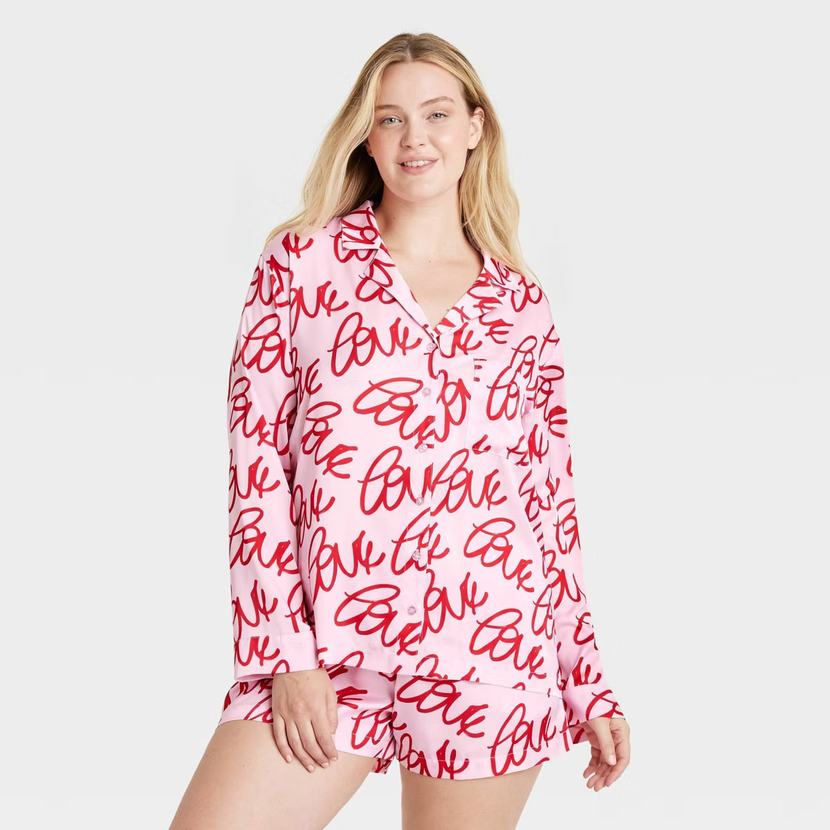 Women's 3pc Satin Long Sleeve Top and Shorts Pajama Set with Eye Mask - Auden™ | Target