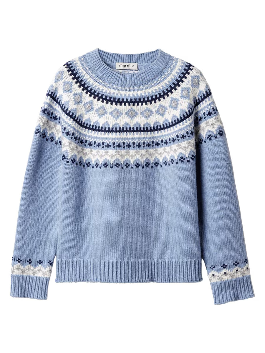 Miu Miu Wool Crew-Neck Sweater | Saks Fifth Avenue | Saks Fifth Avenue