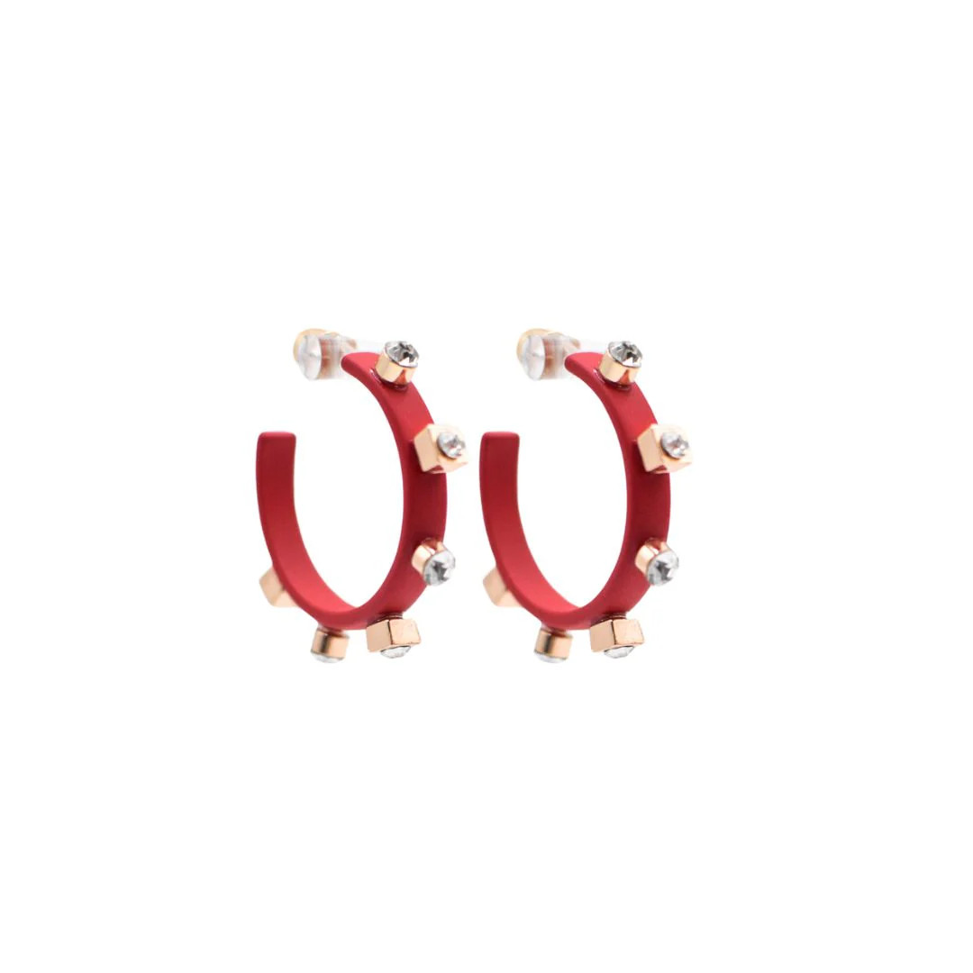 Matte Metal Hoop - Red | Smith and Co. Jewel Design