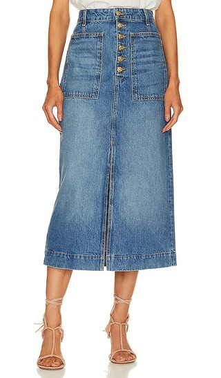 The Bea Skirt in Danube Medium Indigo Wash | Revolve Clothing (Global)