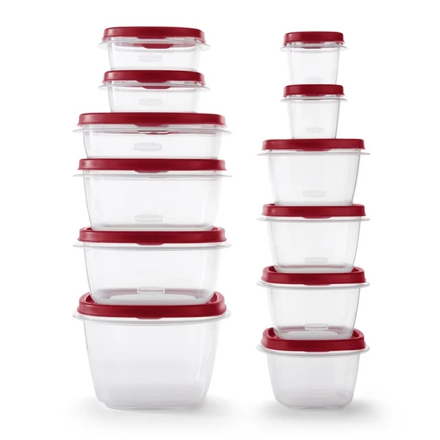 Rubbermaid EasyFindLids 24 Piece Food Storage Containers Variety Set, Red | Walmart (US)