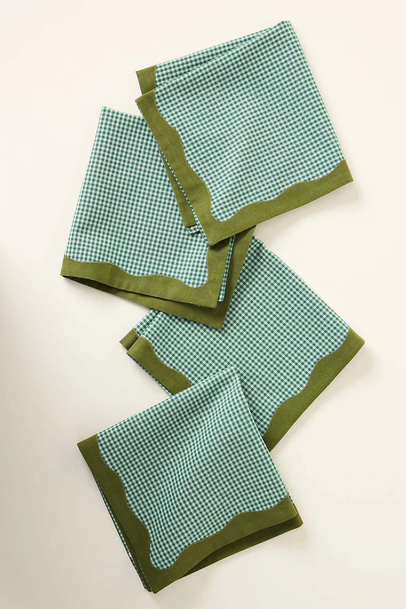 Ruby Scallop-Border Napkins, Set of 4 | Anthropologie (US)