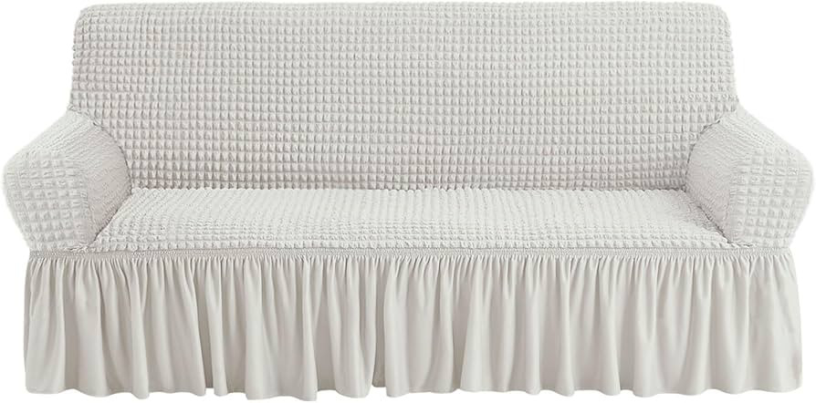 NICEEC Sofa Slipcover Ivory Sofa Cover 1 Piece Easy Fitted Sofa Couch Cover Universal High Stretc... | Amazon (US)