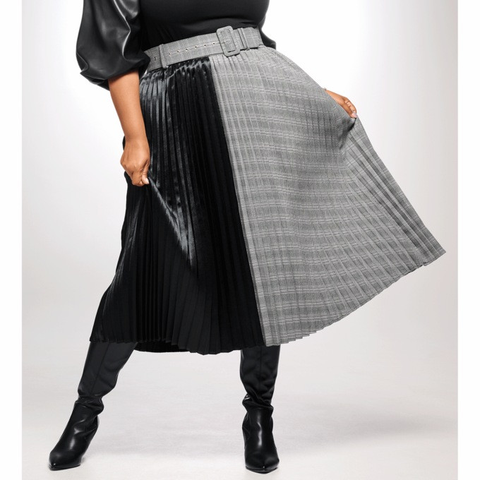 Katie Combo Pleated Skirt | Ashro