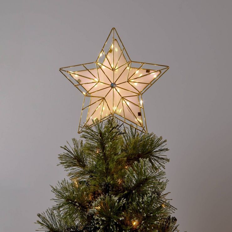 12.5&#34; LED Gold Wire Star Christmas Tree Topper Warm White Dewdrop Lights - Wondershop&#8482; | Target