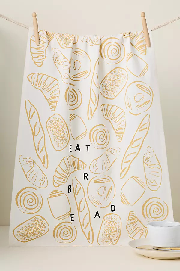 Phthalo Ruth Eat Bread Cotton Tea Towel | Anthropologie (UK)