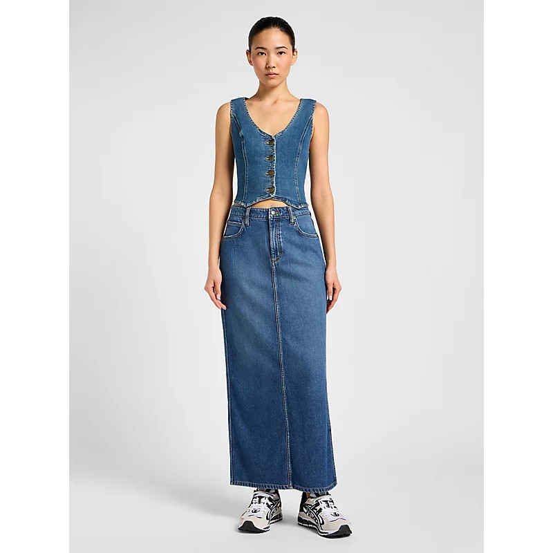 Womens High Rise Side Slit Maxi Skirt | Lee Jeans