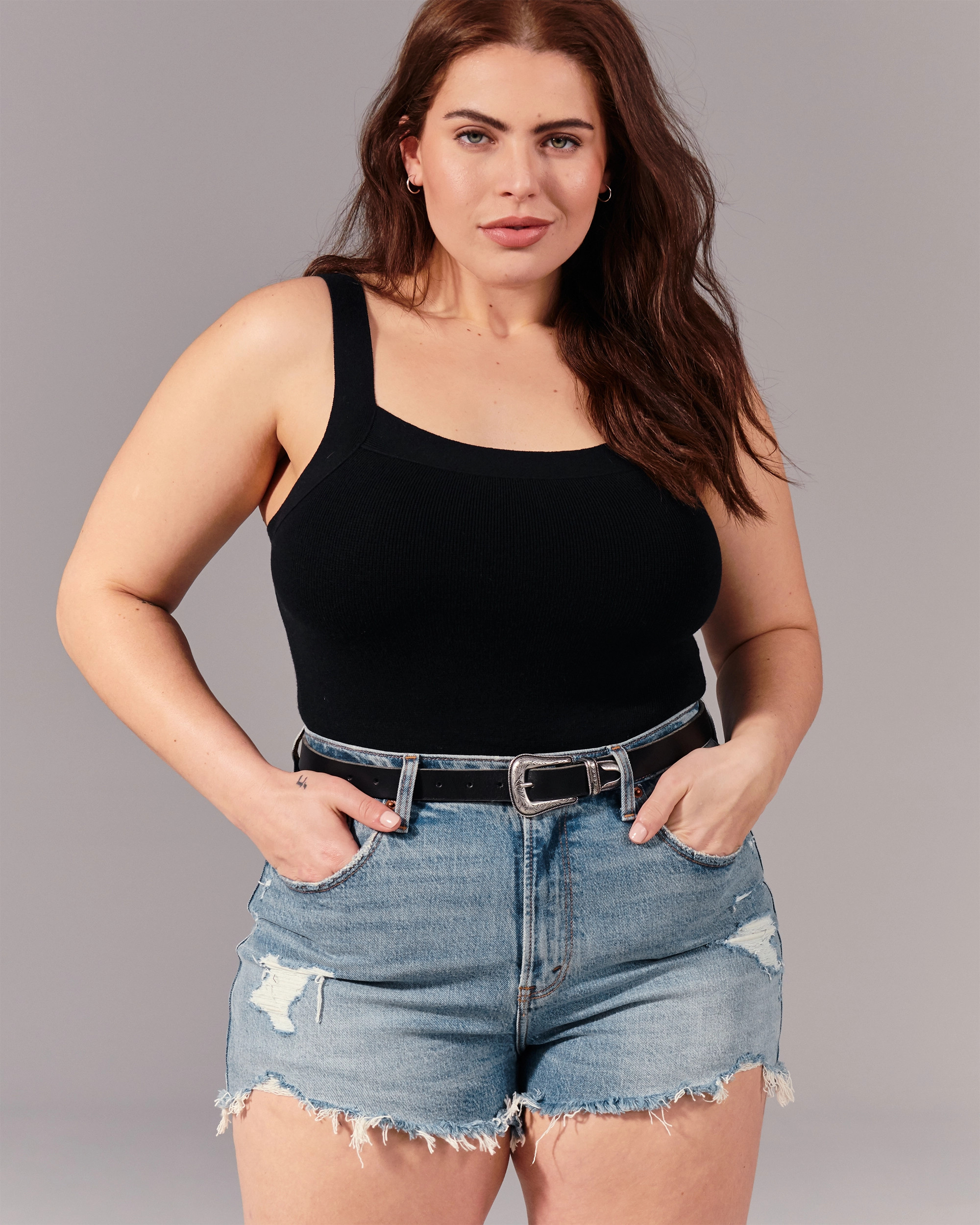 Curve Love High Rise Mom Shorts | Abercrombie & Fitch (US)