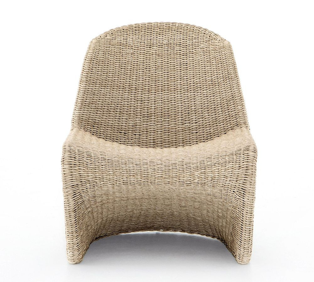 Encinitas All-Weather Wicker Lounge Chair, Vintage White | Pottery Barn (US)