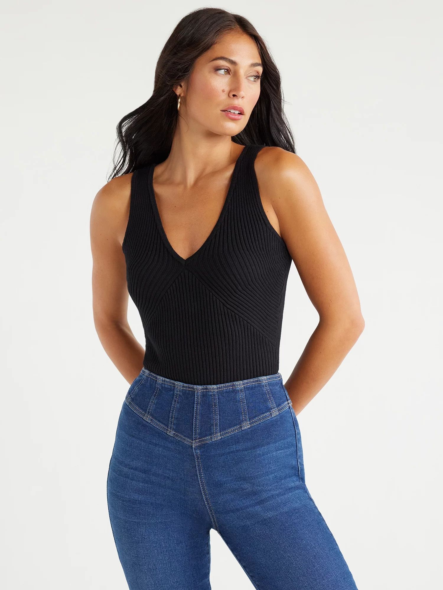 Sofia Jeans Women’s Sleeveless Sweater Bodysuit, Sizes XS-3XL | Walmart (US)