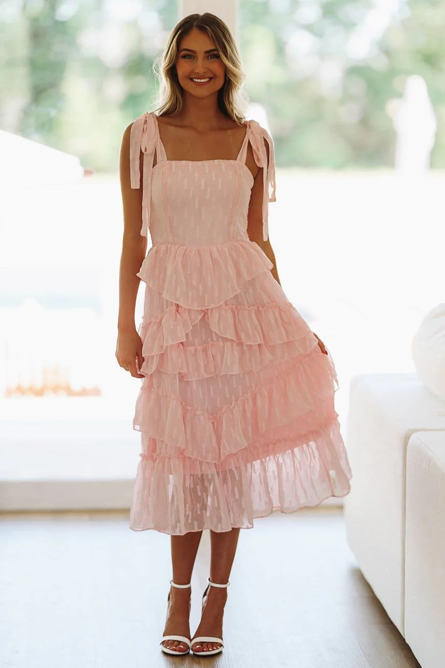 Follow Along Midi Dress - Pink | Hazel and Olive