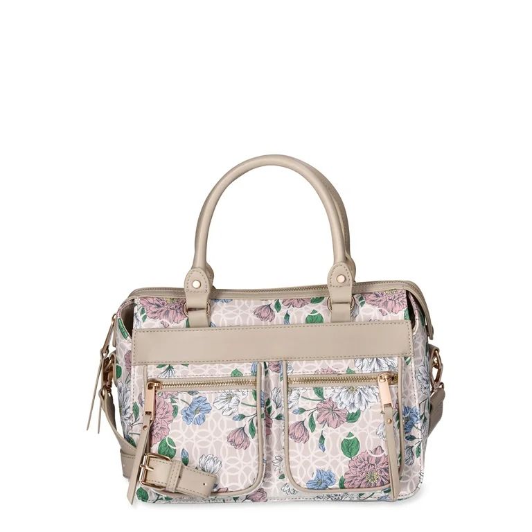 Time and Tru Women's Beckett Satchel Handbag, Floral Print | Walmart (US)