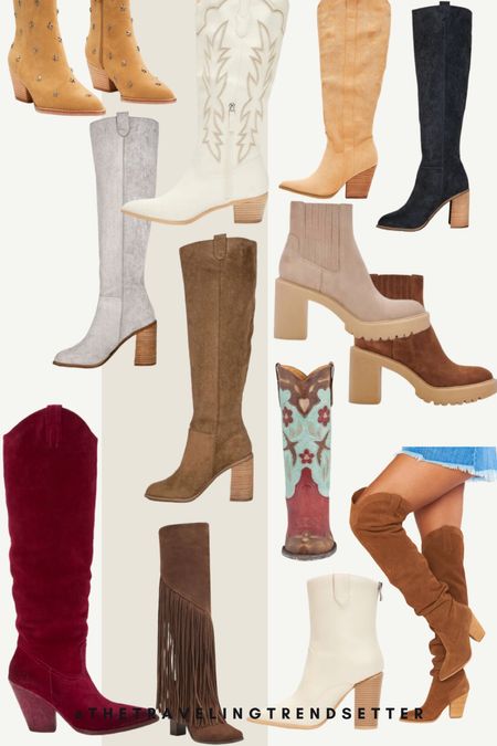 Suede boots - cowboy boots - booties - now girl boots - heel boots - winter shoes - winter boots - holiday outfit 

#LTKCyberWeek #LTKworkwear #LTKshoecrush