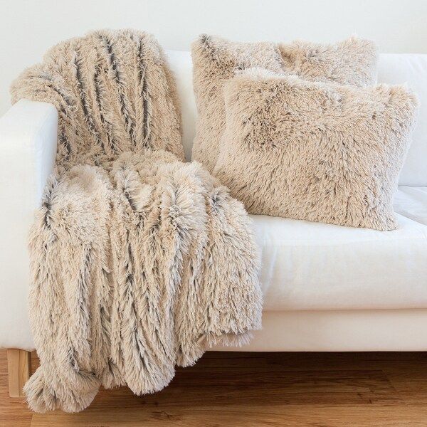 Chateau by Sheri Shag Faux Fur Pillows, Throw and Set | Bed Bath & Beyond