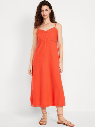 Linen-Blend Cami Midi Dress | Old Navy (US)