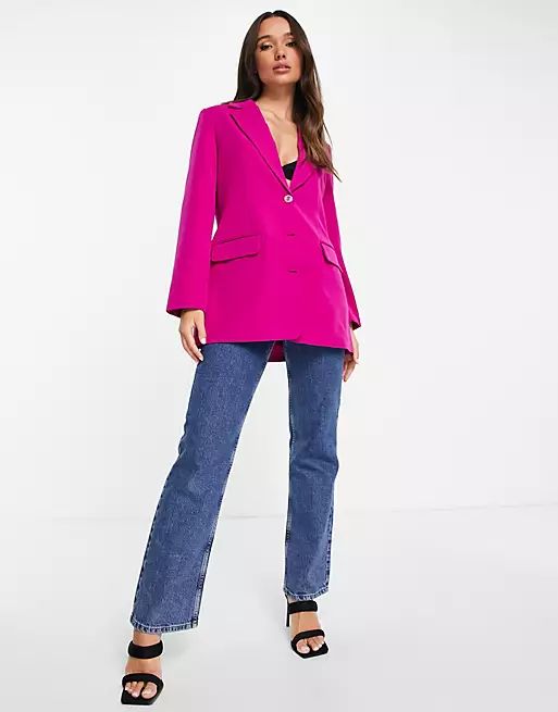 Y.A.S oversized blazer in bright pink - part of a set | ASOS (Global)