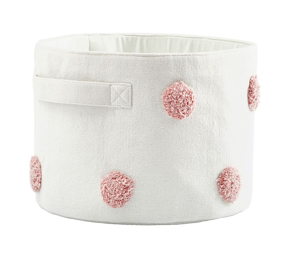 Embroidered Dot Storage Bin | Pottery Barn Kids