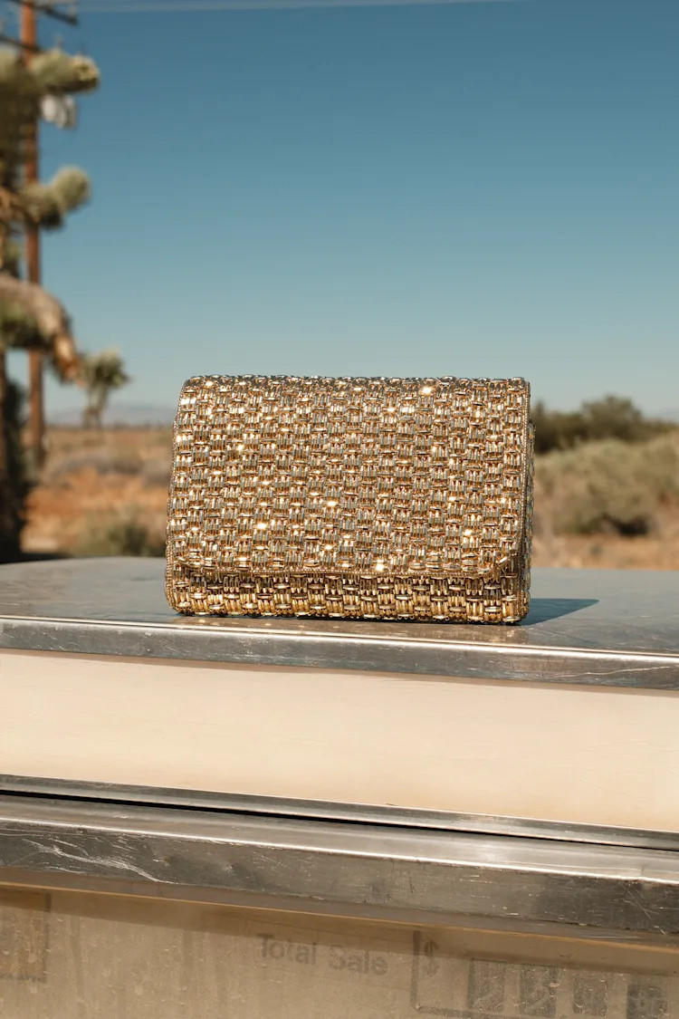 Stunning Glow Gold Beaded Rectangular Mini Clutch | Lulus