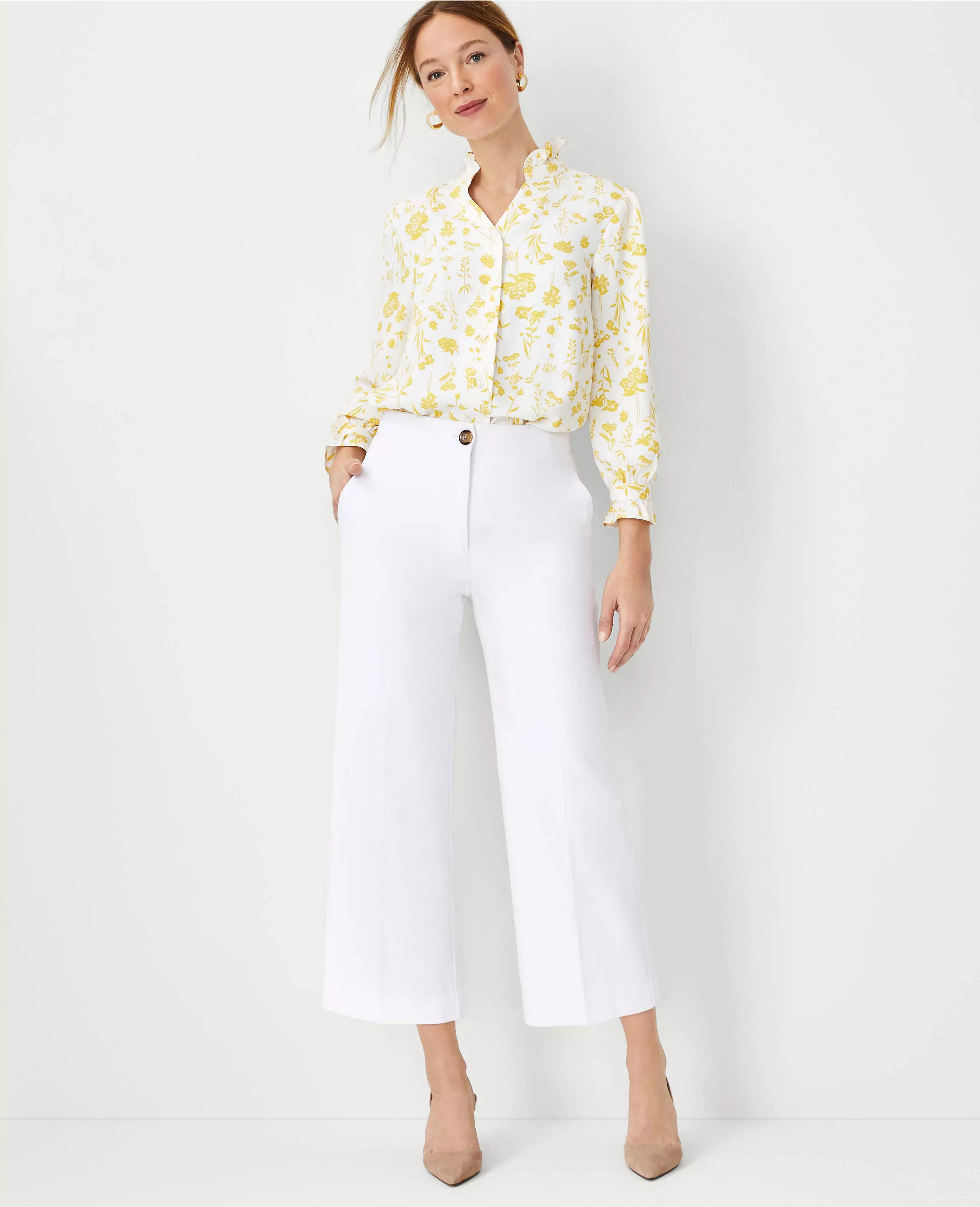 The Petite Kate Wide Leg Crop Pant | Ann Taylor (US)