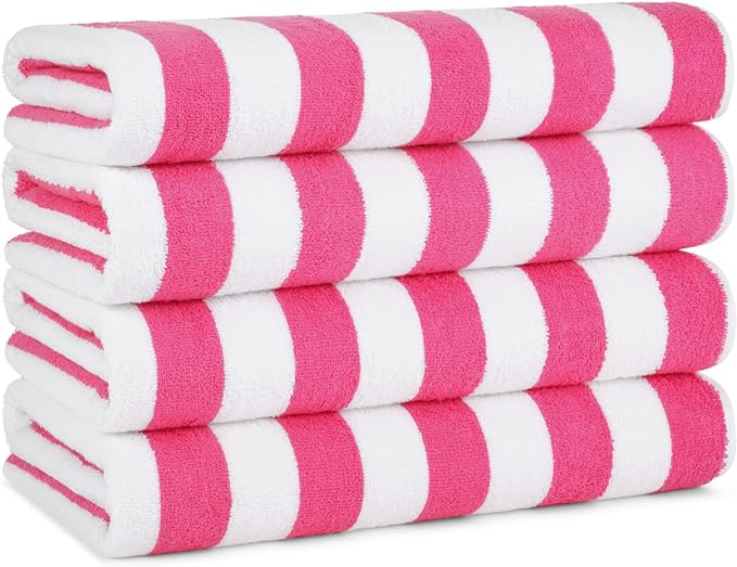 Arkwright California Cabana Stripe Beach Towel - Pack of 4 - Large Soft Quick Dry Cotton Terry To... | Amazon (US)