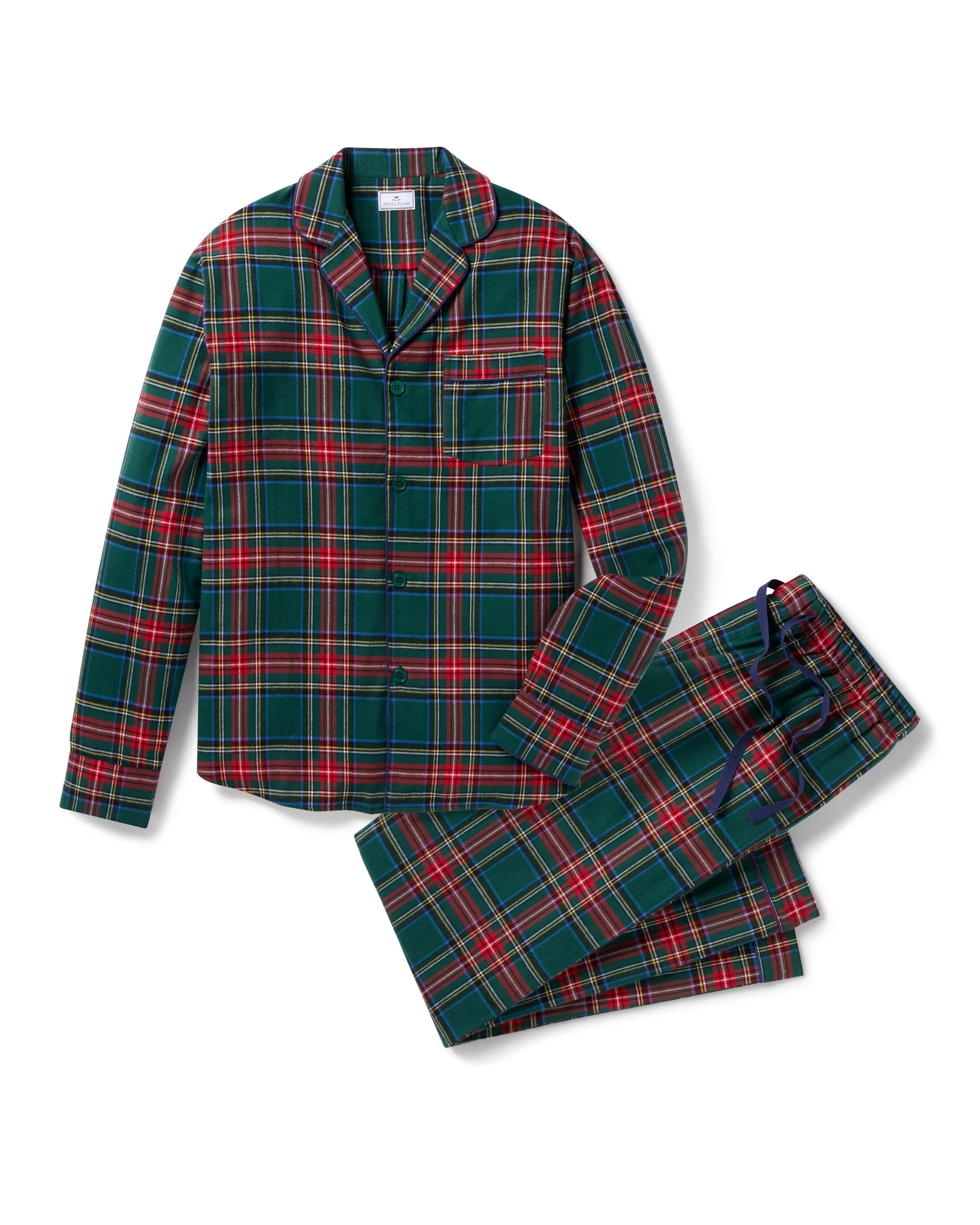 Men's Brushed Twill Pajama Set in Kensington Tartan | Petite Plume