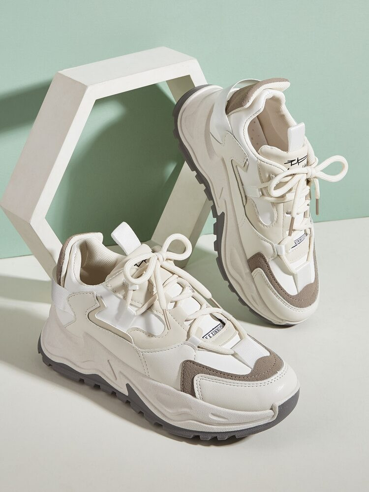 Lace-up Front Low Top Chunky Sneakers | SHEIN