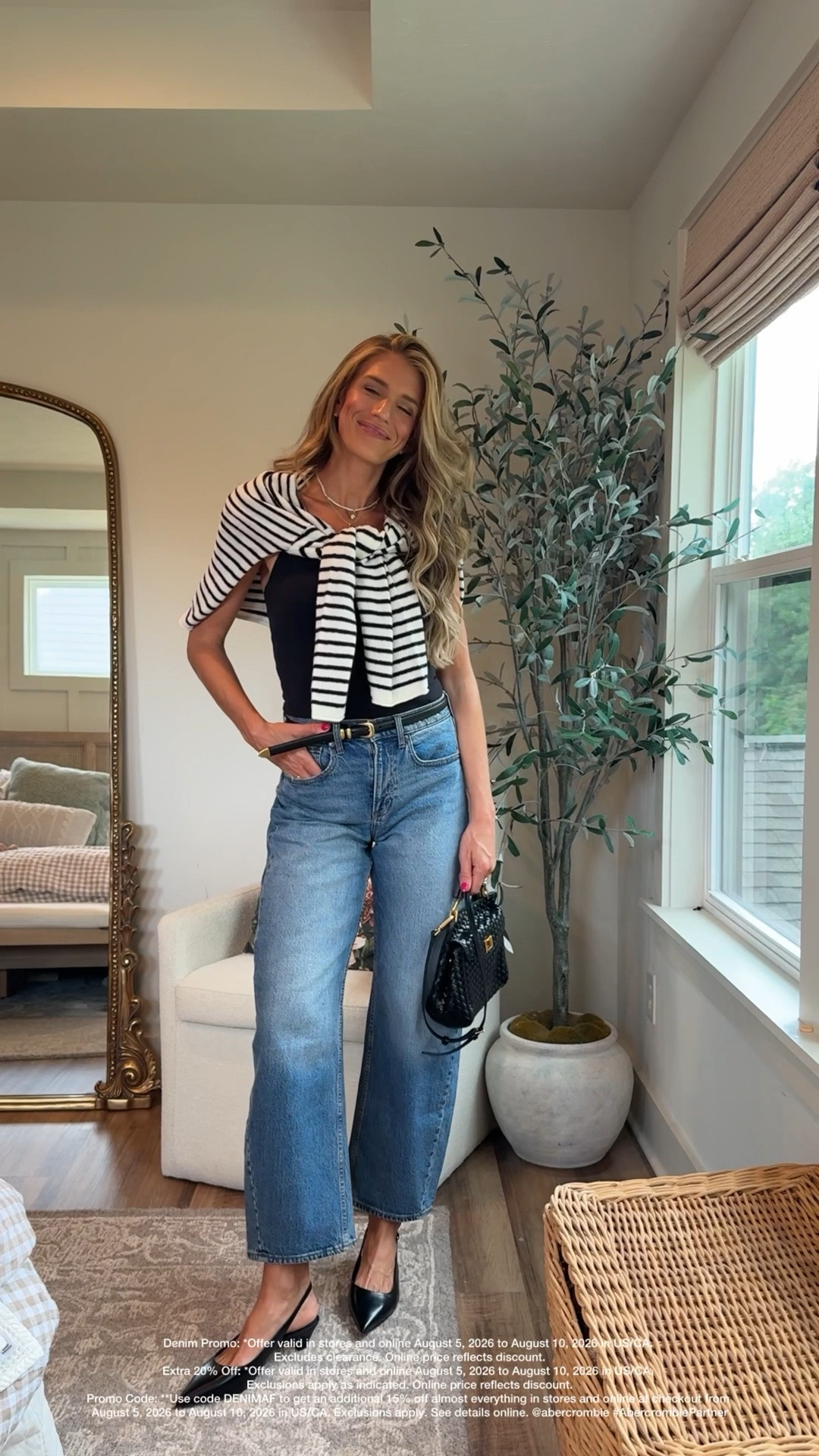 #AbercrombiePartner one of my favorite pairs of denim and on sale! These are true to size and I’m wearing a 27 long. I love that. These are a slight barrel so they don’t look overdone. Use code DENIMAF for an additional 15% off already on sale jeans!
@abercrombie 

Denim Promo: *Offer valid in stores and online August 5, 2026 to August 10, 2026 in US/CA. Excludes clearance. Online price reflects discount.
Extra 20% Off: *Offer valid in stores and online August 5, 2026 to August 10, 2026 in US/CA. Exclusions apply as indicated. Online price reflects discount.
Promo Code: **Use code DENIMAF to get an additional 15% off almost everything in stores and online at checkout from August 5, 2026 to August 10, 2026 in US/CA. Exclusions apply. See details online.

#LTKTall #LTKootd #LTKTall #LTKSaleAlert