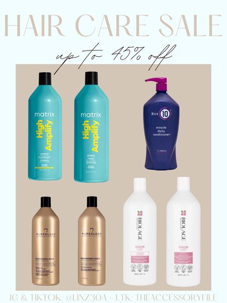 Up to 45% off hair care. Here are some of my favorites. 

Shampoo, conditioner, beauty products, it’s a 10 miracle conditioner 

#LTKbeauty #LTKsalealert