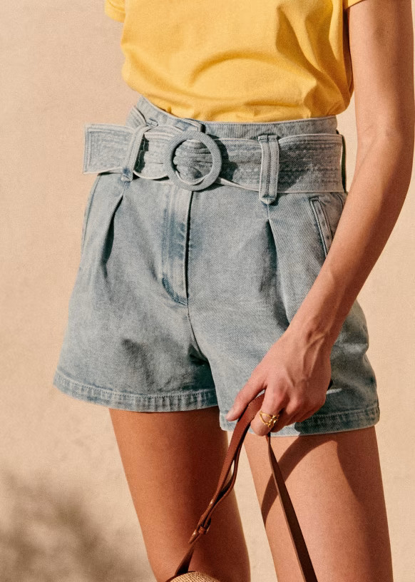 Deia Shorts - Snow blue - Organic Cotton - Sézane | Sezane Paris