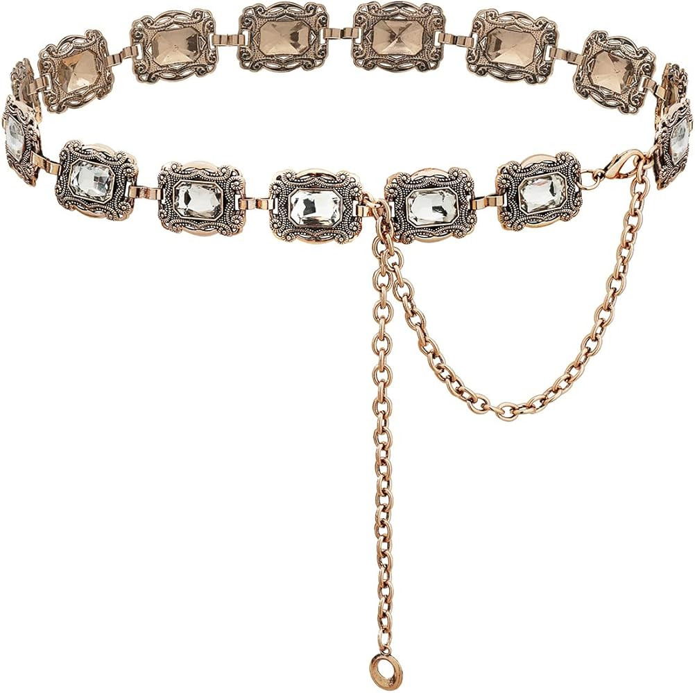 TOPACC Western Metal Concho Belt for Women Cowgirl Chain Belts for Dresses Jeans Country Concert ... | Amazon (US)