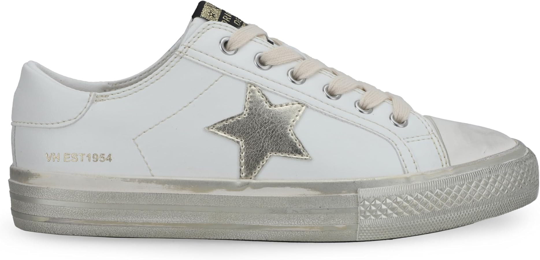 VINTAGE HAVANA Womens Alive Metallic Glitter Lace Up Sneakers Shoes Casual - Gold | Amazon (US)