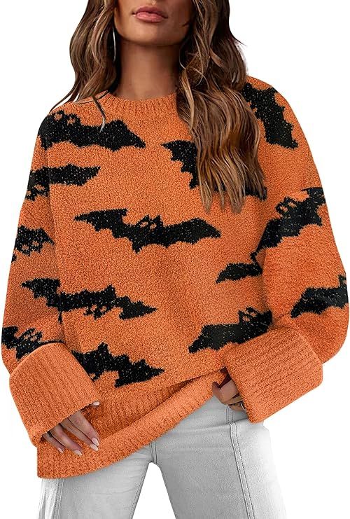 XIEERDUO Oversized Sweaters for Women Crewneck Long Sleeve Fuzzy Knit Warm Pullover Sweater | Amazon (US)