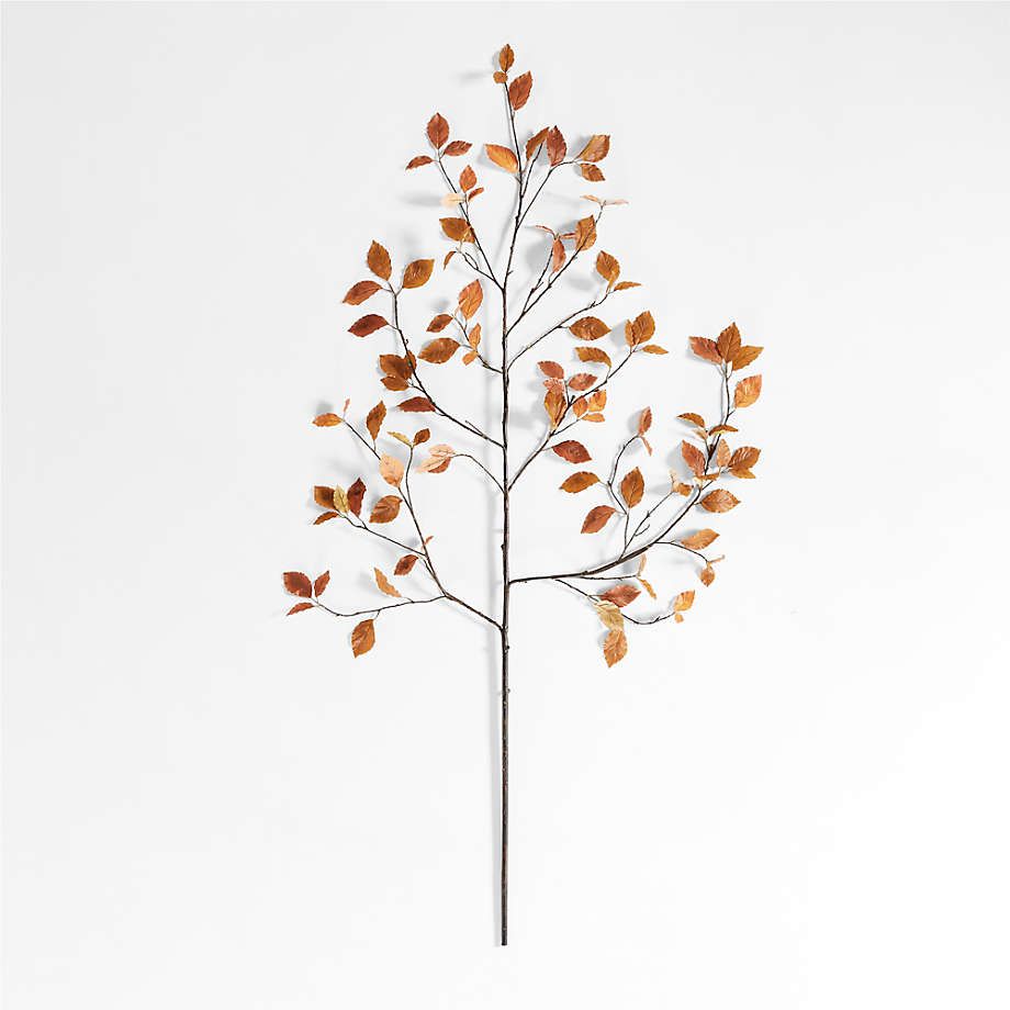 Faux Golden Yellow Leaf Branch 66" + Reviews | Crate & Barrel | Crate & Barrel