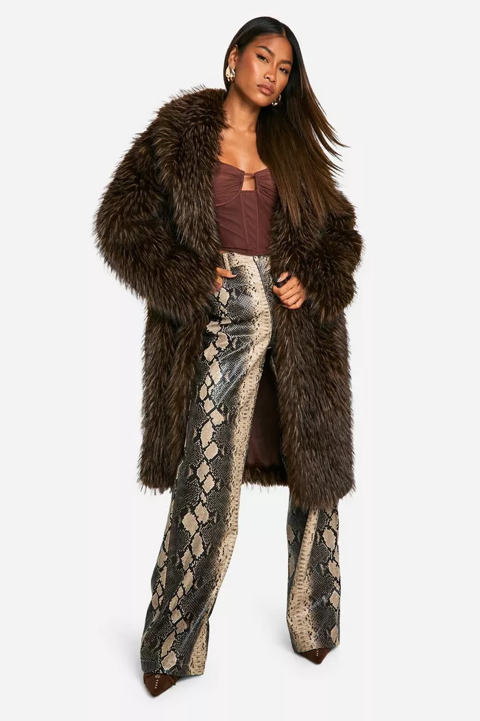 Premium Vintage Look Faux Fur Midaxi Coat | boohoo (US & Canada)