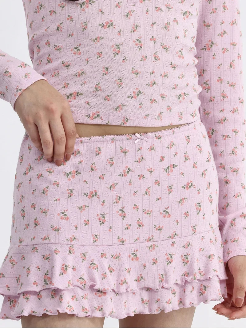 No Boundaries Pointelle Sleep Skort, Women’s, Sizes XS to XXL | Walmart (US)