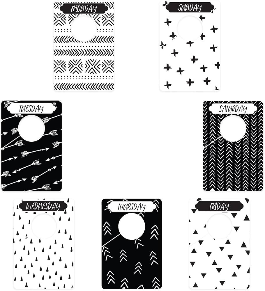 Day Of The Week Closet Dividers/Closet Organizer for Weekly Planning/Modern Clothing Divider Tags... | Amazon (US)